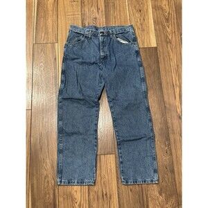 Wrangler Rustler Men's Regular Fit Jeans Size 34x27 Dark Blue Denim